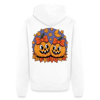 Funny Halloween pumpkins with bows - Unisex Premium Organic Zip Hoodie - white - Back - Thijin (182cm)