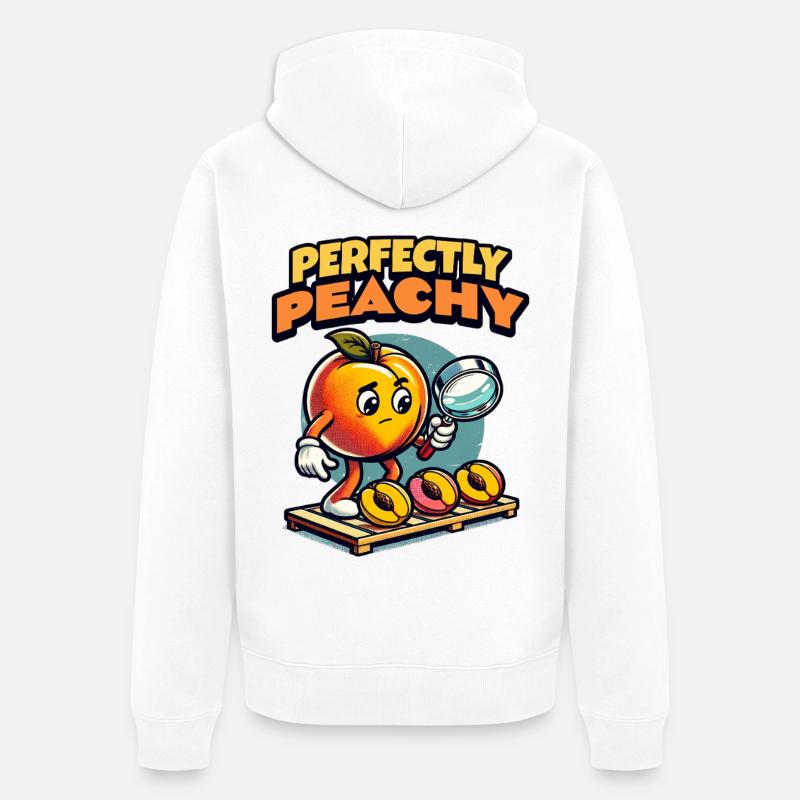 Pfirisch Geschenk Perfectly Peachy Geschenk - Unisex Premium Bio Zip Hoodie - Weiß