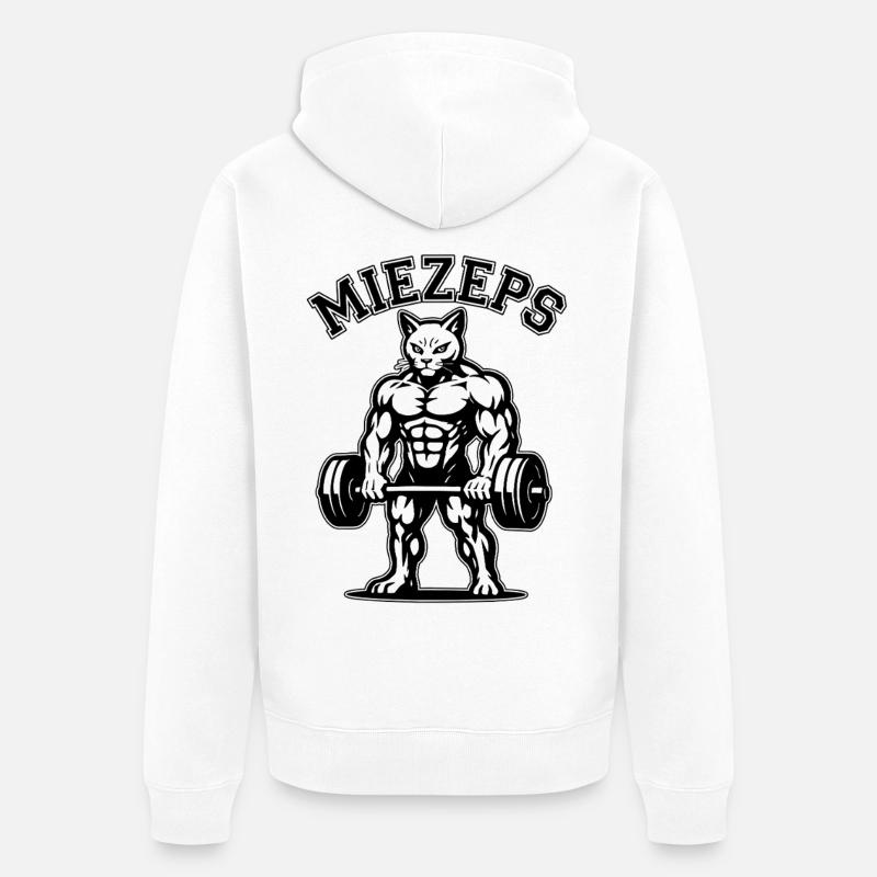 Kitty - Muscles endoloris - Chat - Dire - Veste à capuche bio Premium Unisexe - blanc