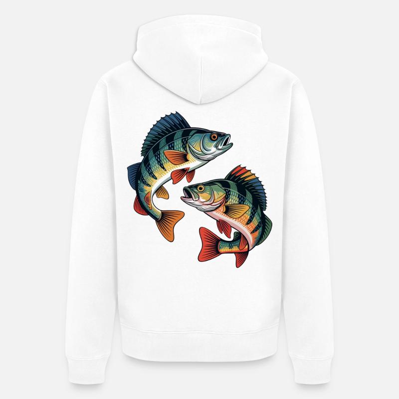 Deux perchoirs de saut - Veste à capuche bio Premium Unisexe - blanc