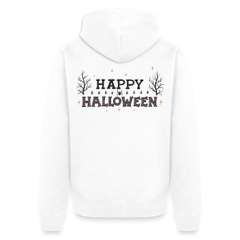 Dark Halloween Festliche Typografie - Unisex Premium Bio Zip Hoodie - Weiß - Hinten - Thijin (182cm)