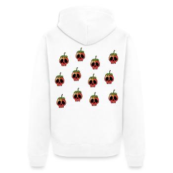Crânes de fraises - Veste à capuche bio Premium Unisexe - blanc - Dos - Thijin (182cm)