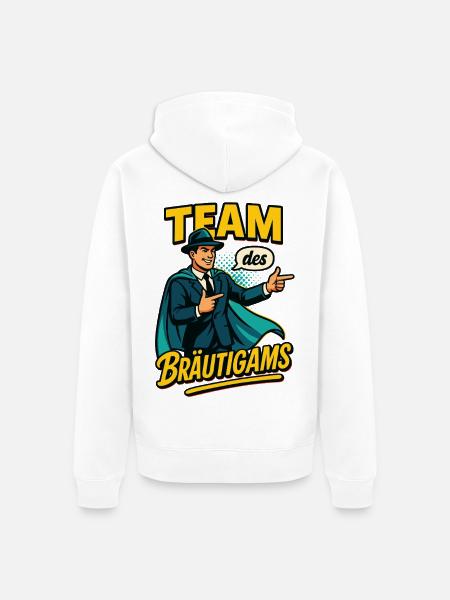 Team des Bräutigams Helden - Unisex Premium Bio Zip Hoodie - Weiß