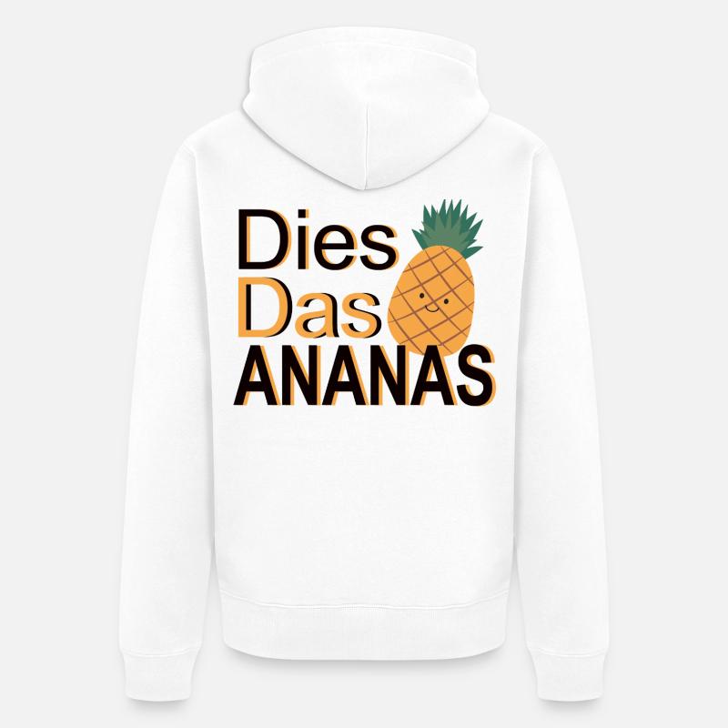 C’est l’ananas – Jeu de mots - Veste à capuche bio Premium Unisexe - blanc