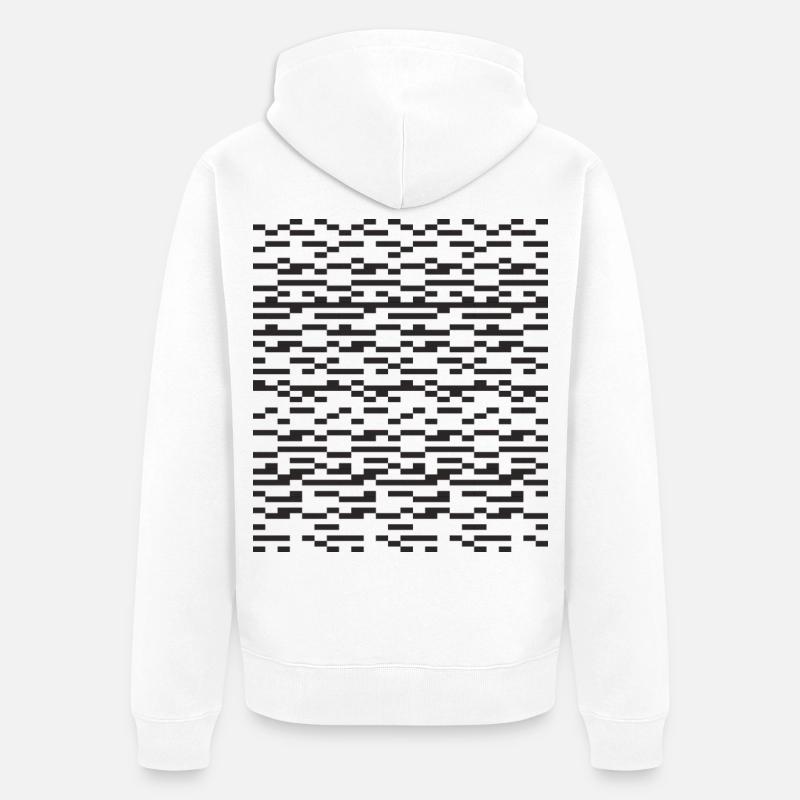 Noir Stripe pixellé Glitch Grid - Veste à capuche bio Premium Unisexe - blanc