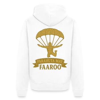 Tahitianischer Fallschirm - Unisex Premium Bio Zip Hoodie - Weiß - Hinten - Thijin (182cm)
