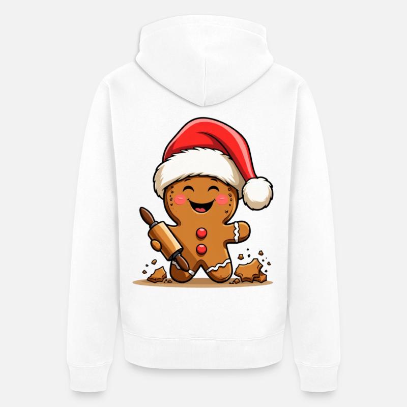 Pain d’épices de Noël avec glaçage - Veste à capuche bio Premium Unisexe - blanc