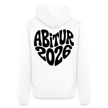 Abitur 2026 - Unisex Premium Bio Zip Hoodie - Weiß - Hinten - Thijin (182cm)