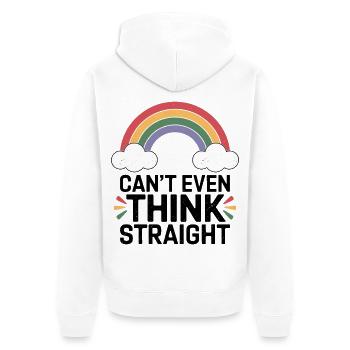 Regenbogen Wolken Jubel - Unisex Premium Bio Zip Hoodie - Weiß - Hinten - Thijin (182cm)