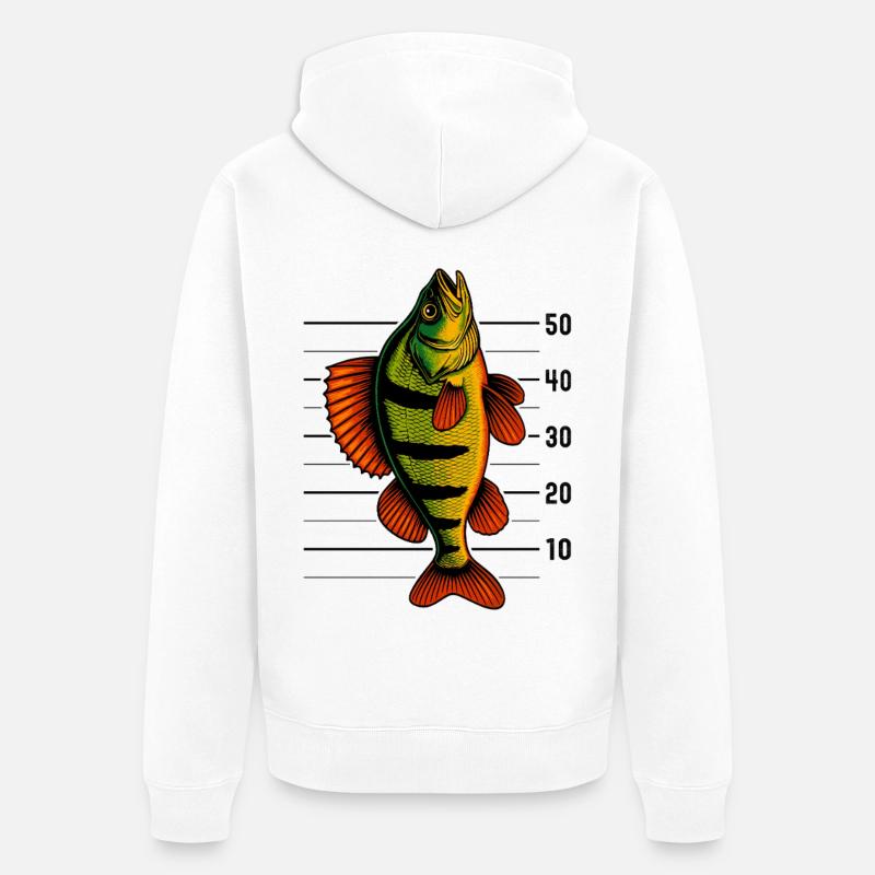 Barsch Flussbarsch Barschangeln Barsche Barsch - Unisex Premium Bio Zip Hoodie - Weiß