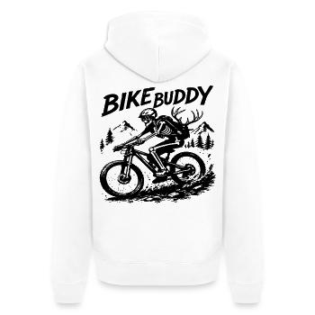 Bike Buddy Mountain Bike Adventure - Veste à capuche bio Premium Unisexe - blanc - Dos - Thijin (182cm)