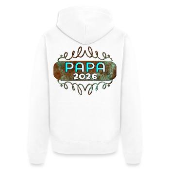 PAPA BÉBÉ 2026 - Veste à capuche bio Premium Unisexe - blanc - Dos - Thijin (182cm)