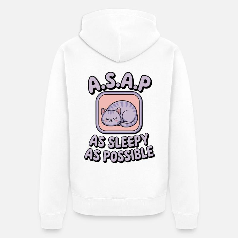 ASAP Sleeping Cat - Veste à capuche bio Premium Unisexe - blanc