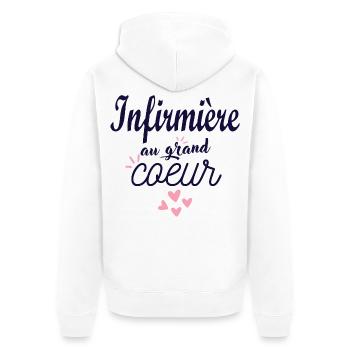 Cadeau infirmière personnalisé - super infirmière - Veste à capuche bio Premium Unisexe - blanc - Dos - Thijin (182cm)