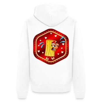CHRISTMAS SANTA CLAUS EATING PASTA - Unisex Premium Organic Zip Hoodie - white - Back - Thijin (182cm)