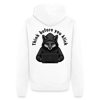 Réfléchissez avant de cliquer - Cybersécurité - Veste à capuche bio Premium Unisexe - blanc - Dos - Thijin (182cm)