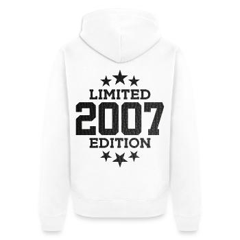 LIMITED EDITION 2007 19TH BIRTHDAY - Unisex Premium Organic Zip Hoodie - white - Back - Thijin (182cm)