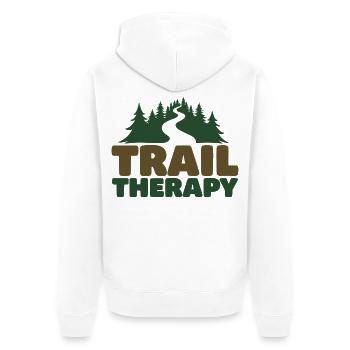 TRAIL THERAPY Dicton Déclaration - Veste à capuche bio Premium Unisexe - blanc - Dos - Thijin (182cm)