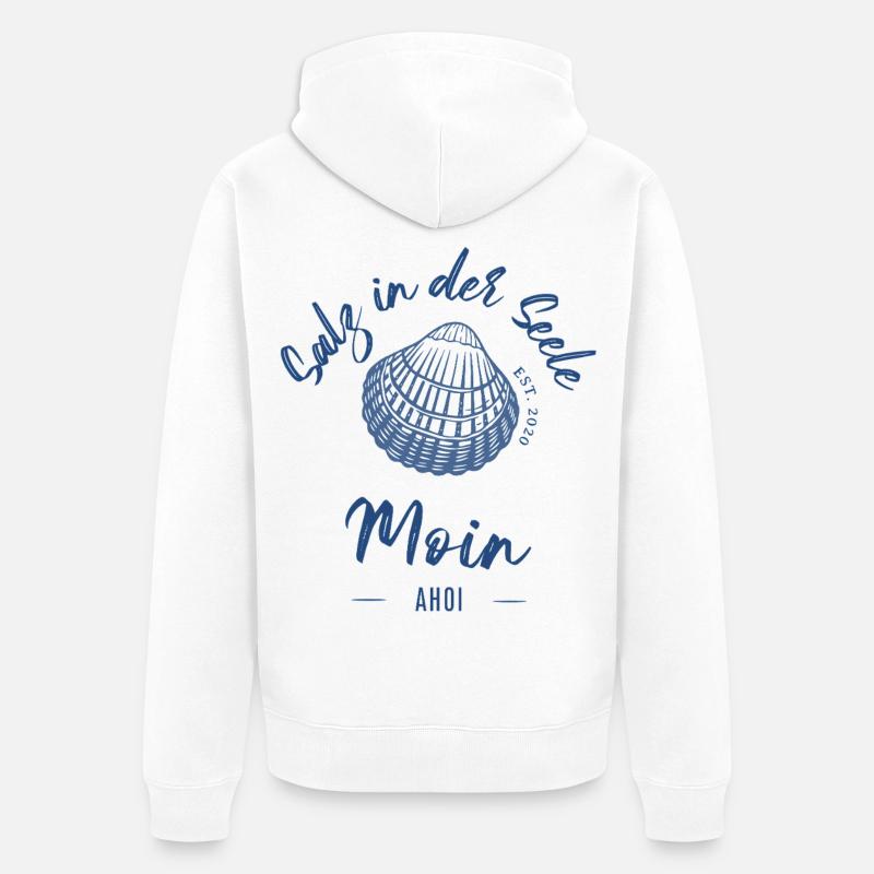 Le sel dans l’âme | Maritmes Design - Veste à capuche bio Premium Unisexe - blanc