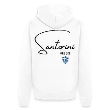 Elegant design Santorini, Greek pride - Unisex Premium Organic Zip Hoodie - white - Back - Thijin (182cm)