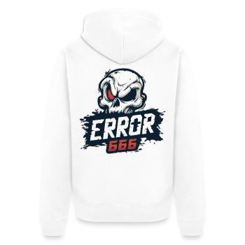 skull_0631 - Unisex Premium Bio Zip Hoodie - Weiß - Hinten - Thijin (182cm)