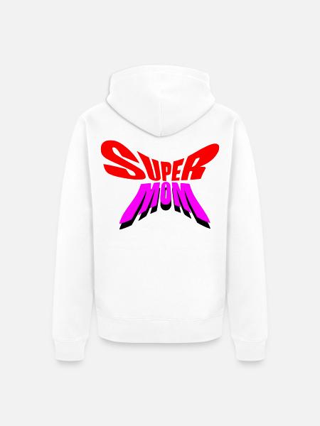 Super Mama / Super Mama - Unisex Premium Bio Zip Hoodie - Weiß