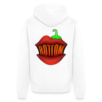 Bottom - Unisex Premium Organic Zip Hoodie - white - Back - Thijin (182cm)