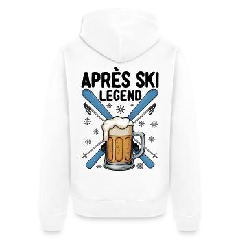 Légende de l’après-ski - Veste à capuche bio Premium Unisexe - blanc - Dos - Thijin (182cm)