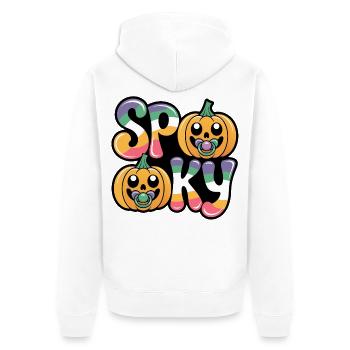 Spooky and Sweet Halloween Pumpkins - Unisex Premium Organic Zip Hoodie - white - Back - Thijin (182cm)