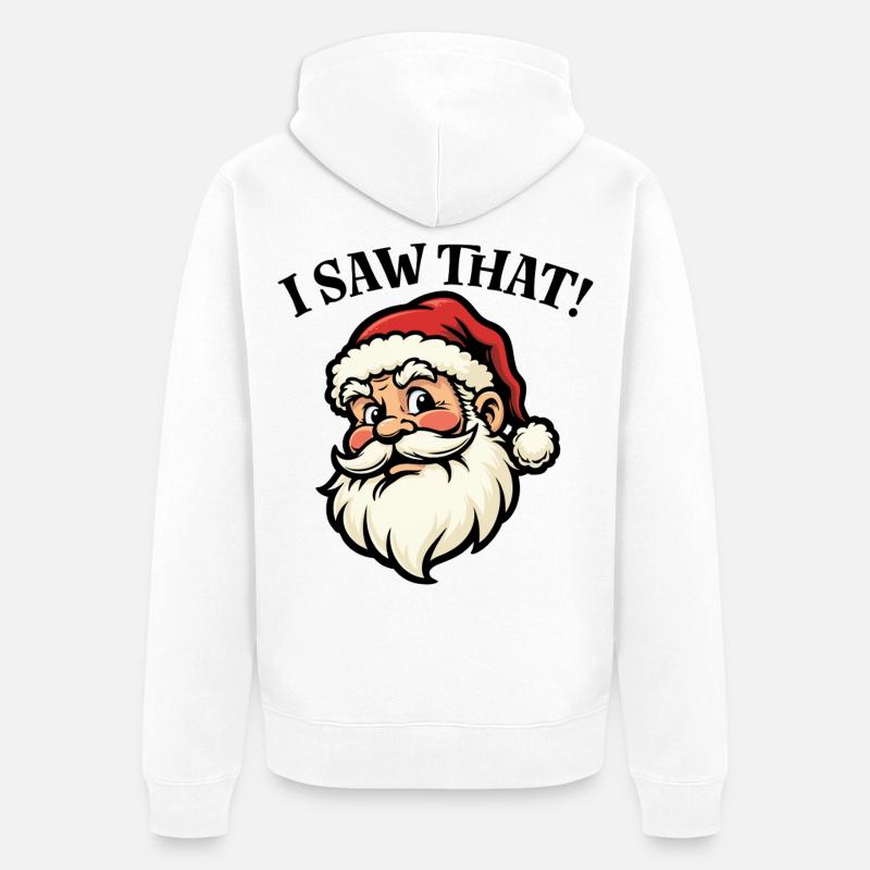 J’ai vu ça - Père Noël - Veste à capuche bio Premium Unisexe - blanc