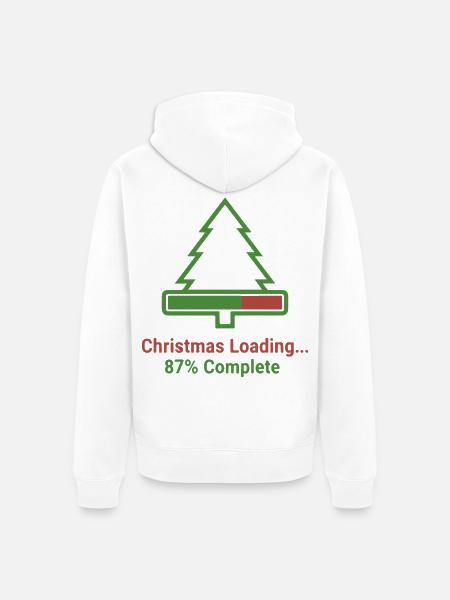 Weihnachten Loading Lustiges Design - Unisex Premium Bio Zip Hoodie - Weiß
