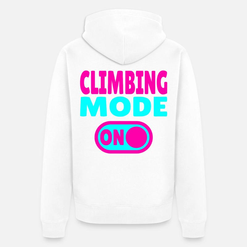 Mode d’escalade activé – Style Boulder & Kletter - Veste à capuche bio Premium Unisexe - blanc