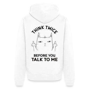 Very angry and stupid cat - Funny saying - Unisex Premium Organic Zip Hoodie - white - Back - Thijin (182cm)