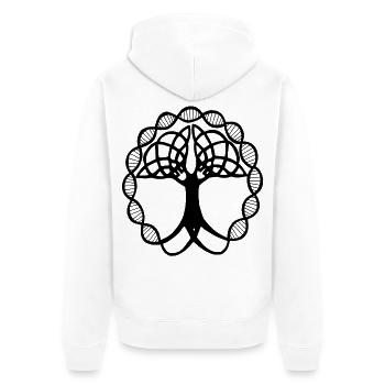 Seltsamer schwarzer Baum - Unisex Premium Bio Zip Hoodie - Weiß - Hinten - Thijin (182cm)