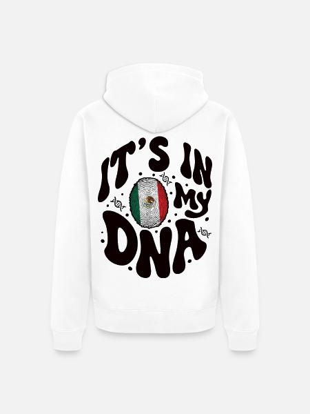Mexican DNA Mexico Flag Hispanic - Unisex Premium Organic Zip Hoodie - white