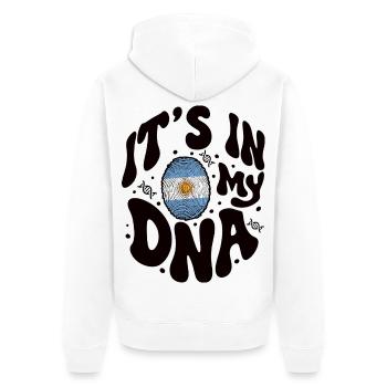 Argentinian DNA Argentina Flag Hispanic - Unisex Premium Organic Zip Hoodie - white - Back - Thijin (182cm)