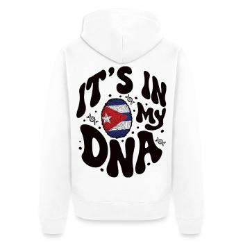 Kubanische DNA Kuba Flagge Hispanisch - Unisex Premium Bio Zip Hoodie - Weiß - Hinten - Thijin (182cm)