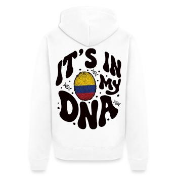 Kolumbianische DNA Kolumbien Flagge Hispanisch - Unisex Premium Bio Zip Hoodie - Weiß - Hinten - Thijin (182cm)