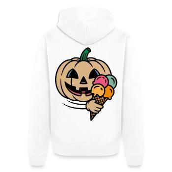 Kürbis Halloween Eisfreude Cartoon - Unisex Premium Organic Zip Hoodie - white - Back - Thijin (182cm)