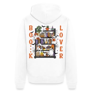 Halloween Ghost Shelf - Unisex Premium Organic Zip Hoodie - white - Back - Thijin (182cm)