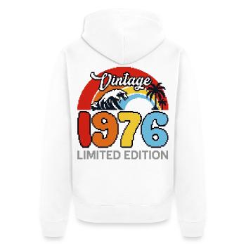 Vintage 1976 Limited Edition - Unisex Premium Bio Zip Hoodie - Weiß - Hinten - Thijin (182cm)