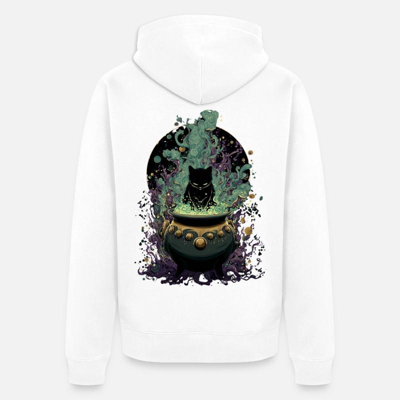 Potion Master Chat Conception Magique - Veste à capuche bio Premium Unisexe - blanc