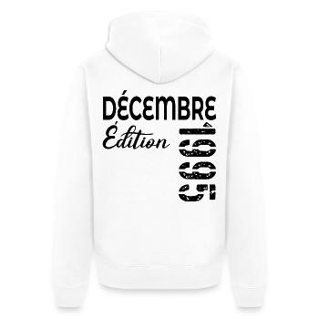 Joyeaux 31e Anniversaire Décembre 1995 - Veste à capuche bio Premium Unisexe - blanc - Dos - Thijin (182cm)