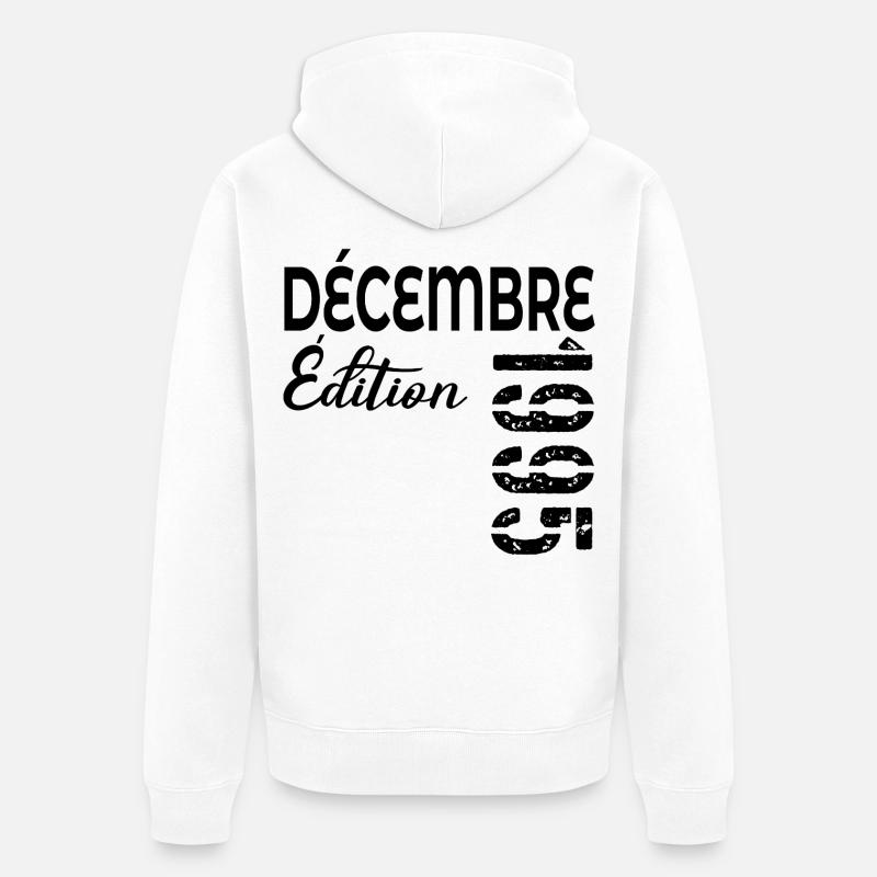 Joyeaux Anniversaire Décembre 1995 - Veste à capuche bio Premium Unisexe - blanc
