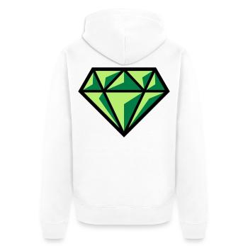Diamant (pierre précieuse symbole brillant / POS Gre 3C) - Veste à capuche bio Premium Unisexe - blanc - Dos - Thijin (182cm)