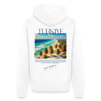 Türkei Bodrum Strand Urlaub Design – Visit Bodrum - Unisex Premium Bio Zip Hoodie - Weiß - Hinten - Thijin (182cm)