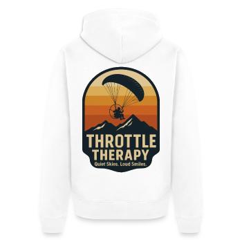 Thérapie par l’accélérateur Aventure en parapente - Veste à capuche bio Premium Unisexe - blanc - Dos - Thijin (182cm)