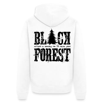 Black Forest Lettering Black - Unisex Premium Organic Zip Hoodie - white - Back - Thijin (182cm)