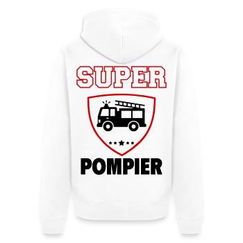 Super Firefighter, Father's Day, Christmas - Unisex Premium Organic Zip Hoodie - white - Back - Thijin (182cm)