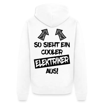 This is what a cool electrician looks like - Unisex Premium Organic Zip Hoodie - white - Back - Thijin (182cm)
